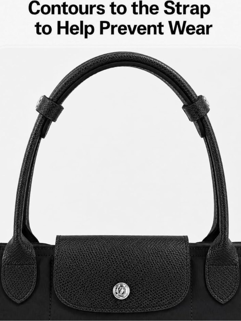 Leather Shoulder Strap Pad Compatible with Longchamp Le Pliage Tote - Picture 3 of 7
